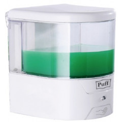 Дозатор для жидкого мыла PUFF-8181 сенсорный, 500 мл, пластик, белый/прозрачный