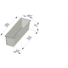 Форма для хлеба "Тостерная" (280 х 80 х 75 мм)