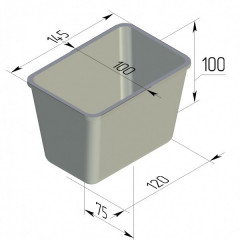 Секция форм для хлеба 3Л (145 х 145 х 100 мм )