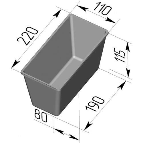 Секция форм для хлеба СПИКА 3Л7 (220 х 110 х 115 мм)