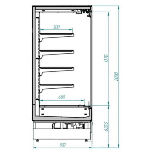 Горка холодильная CRYSPI Solo L9 LIGHT 1250 гастрономическая, R290