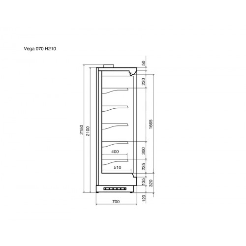 Горка холодильная DAZZL Vega 070 H210 125