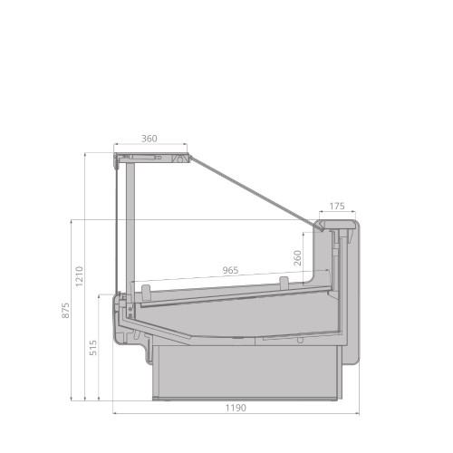 Витрина холодильная BRANDFORD AURORA SQ 190 вентилируемая