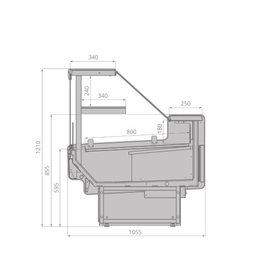 Витрина холодильная BRANDFORD AURORA Slim SQ 190 кондитерская
