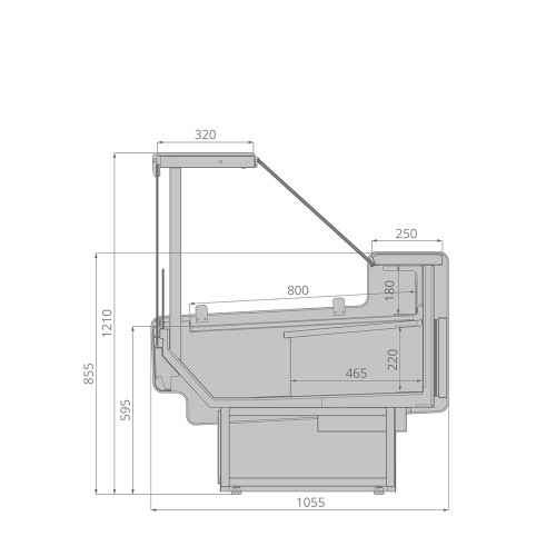 Витрина холодильная BRANDFORD AURORA Slim SQ 190 вентилируемая