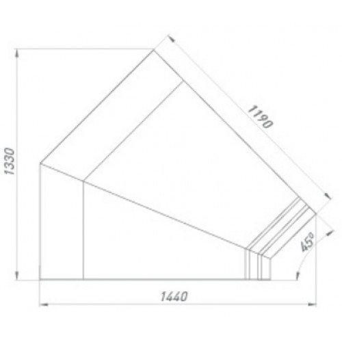 Витрина холодильная BRANDFORD AURORA Закрытый угол 45 вентилируемая