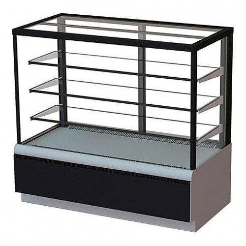 Кондитерская витрина CARBOMA KC70 VV 0,9-1 9006-9005 (ВХСв-0,9д Cube Люкс ТЕХНО)