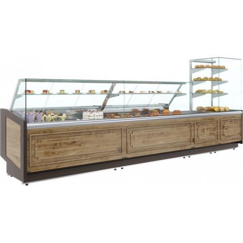 Витрина кондитерская CARBOMA BORNEO KC80 N 0,8-11 темный дуб