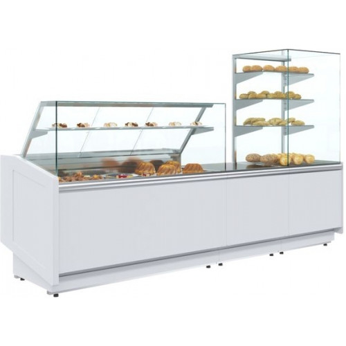 Витрина кондитерская CARBOMA BORNEO KC80 N 0,8-11 темный дуб