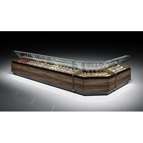Витрина кондитерская CARBOMA BORNEO KC80 N 1,2-11 темный дуб