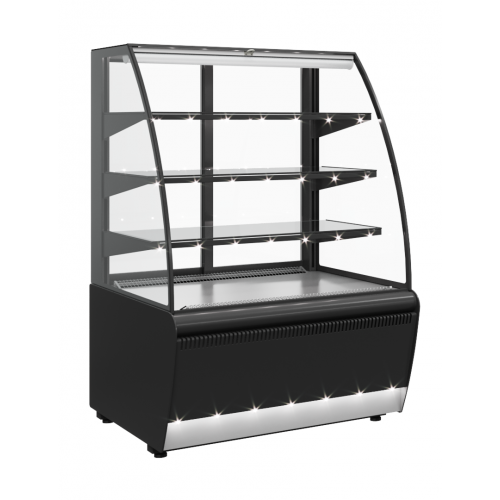 Витрина кондитерская CARBOMA K70 VM 0,6-2 9006-9005 (открытая) STANDARD