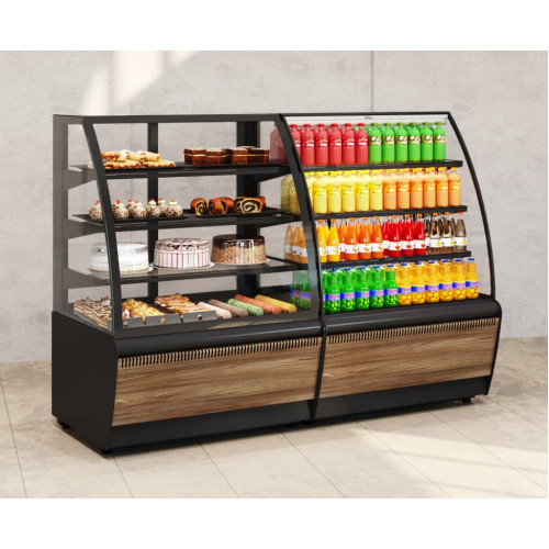Витрина кондитерская CARBOMA K70 VM 0,6-2 9006-9005 (открытая) STANDARD