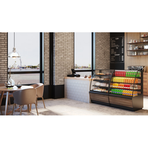 Витрина кондитерская CARBOMA K70 VM 0,6-2 9006-9005 (открытая) STANDARD