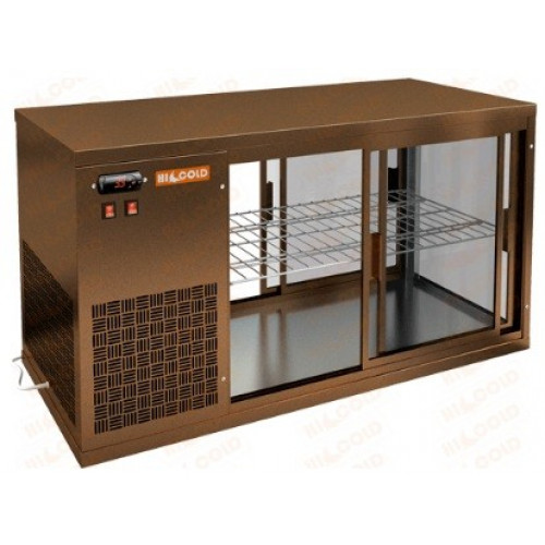 Настольная холодильная витрина сквозная HICOLD VRL T 1100 L Bronze