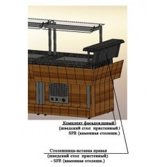 Столешница-вставка правая REFETTORIO SPR шведский стол пристенный