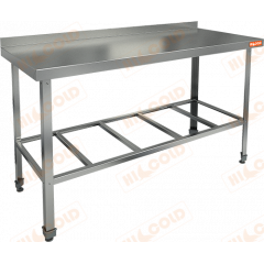 Стол пристенный с бортом и полкой решеткой HICOLD НСО-15/7Б ЭН