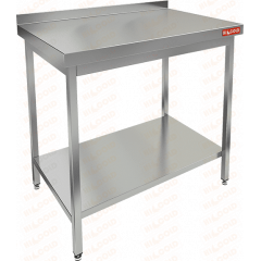 Стол производственный пристенный с бортом и полкой HICOLD НСО-8/6БП