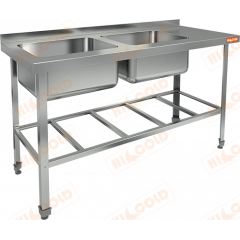 Ванна моечная 2-х секционная HICOLD НСО2М-16/6БРЛ ЭН