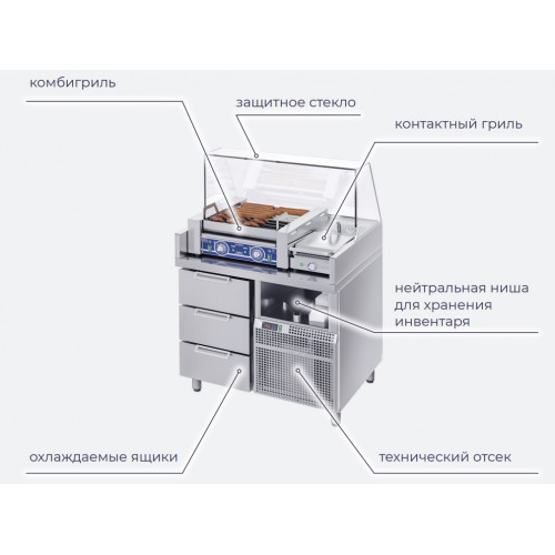Станция для хот догов ATESY Бавария БХС - 900.700-02