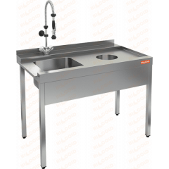 Стол для грязной посуды HICOLD НСДПМ-12/7,4БП с отверстием для отходов