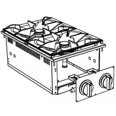 Плита встраиваемая газовая 2-х конфорочная APACH CHEF LINE SLDI7RG4