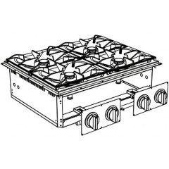 Плита встраиваемая газовая 4-х конфорочная APACH CHEF LINE SLDI7RG8