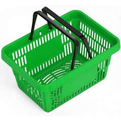 Корзина покупательская пластиковая EUROPOS GROUP ROCK с 2 ручками, зеленая