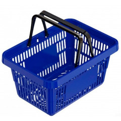 Корзина покупательская пластиковая Europos Group ROCK с 2 ручками, синяя