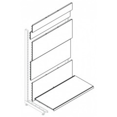 База пристенного стеллажа STAHLER Eco L=1000, H=2250, глянец, RAL 9016