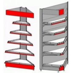 Стеллаж угловой наружний КУПЕЦ 500х1800 (300-300-400) МАРИХОЛОДМАШ