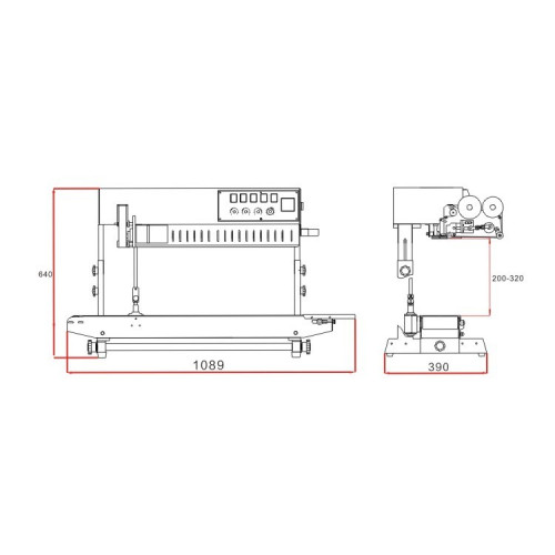 Конвейерный запайщик пакетов HUALIAN FRS-1010II